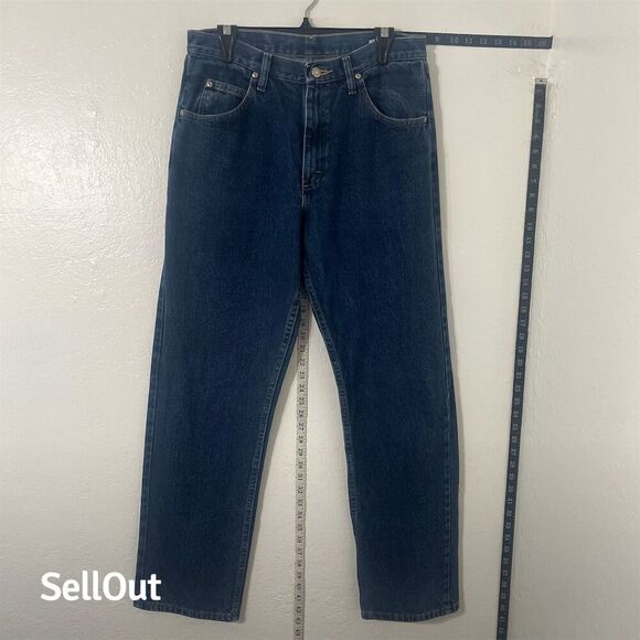 Wrangler Men's Relaxed Fit Jeans Blue Size Standard 32x32 Dark Wash Denim - Picture 3 of 10